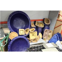 LARGE SET OF CONCRETE MOULDINGS FOR BIRD BATHS