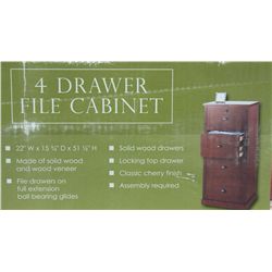 4 DRAWER WOOD FILE CABINET