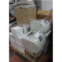 PALLET OF PAPER AND PRINTERS