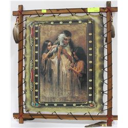 NATIVE WOOD FRAMED PICTURE