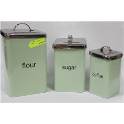 SHOWHOME FLOWER/SUGAR AND COFFEE CANISTER SET