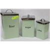 Image 1 : SHOWHOME FLOWER/SUGAR AND COFFEE CANISTER SET