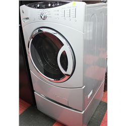 GREY GE FT LOAD WASHING MACHINE W PEDESTAL