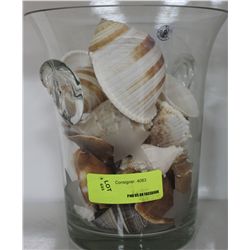 SHOWHOME GLASS VASE W SEASHELLS