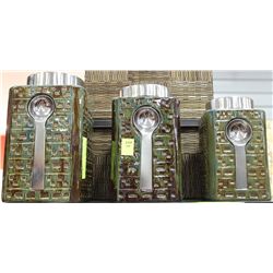 SHOWHOME 3 PC CANISTER W SPOON SET
