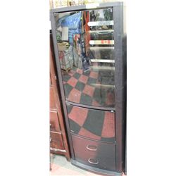 BLACK W/GLASS DOOR ENTERTAINMENT STAND