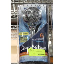 WATERPIK TWIN TURBO 6 SETTING SHOWERHEAD