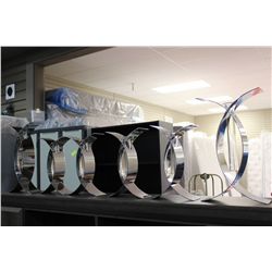 SHOWHOME 6 PC CHROME AND GLASS VASE SET