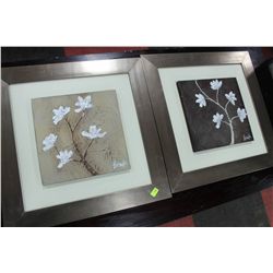 PAIR OF SHOWHOME FRAMED FLORAL PICTURES