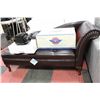 Image 1 : BROWN LEATHERETTE STORAGE CHAISE LOUNGE CHAIR