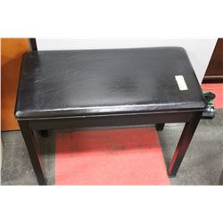BLACK LEATHERETTE PIANO BENCH