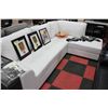 Image 1 : WHITE LEATHERETTE 'L' SHAPED SECTIONAL