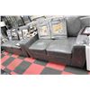 Image 1 : GREY LEATHERETTE SOFA W LOVE SEAT