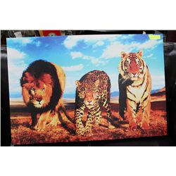 LARGE CANVAS PICTURE - LION, LEOPARD , TIGER