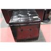 Image 1 : BLACK LEATHERETTE STORAGE OTTOMAN