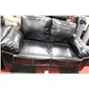 Image 2 : BLACK LEATHERETTE SOFA W LOVE SEAT