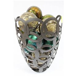SHOWHOME METAL VASE W DECORATIVE BALLS