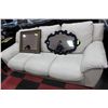 Image 1 : WHITE LEATHER SOFA (USED)