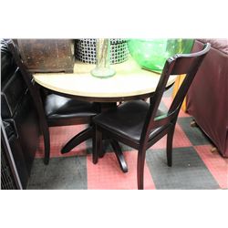 ROUND FAUX MARBLE TABLE W / 3 CHAIRS