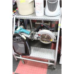 CHECKERPLATE ROLLING 3 STEP STOOL