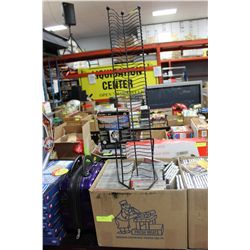 BOX OF CD'S W/CD RACK