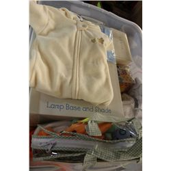 BOX OF NEW BABIES CLOTHES AND SUPPLIES