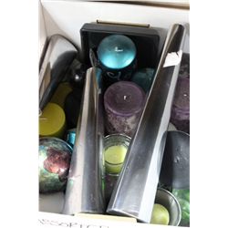BOX OF SHOWHOME CANDLES ETC