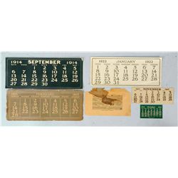 Assorted Earlier Coca-Cola Calendar Pages.