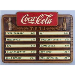 1930s Large Coca-Cola Wood & Metal Menu Board.