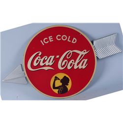 Late 1930s Metal & Masonite Coca-Cola Sign.