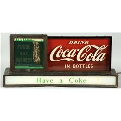 1950's Coca-Cola Waterfall Lighted Counter Sign.