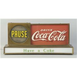 1950s Coca-Cola Pause Motion Lighted Sign.