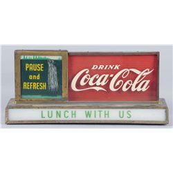 1950s Coca-Cola Countertop Lighted Waterfall Sign