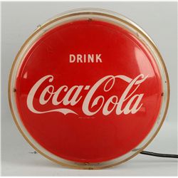 1950's Coca-Cola Halo Lighted 2 Sided Sign.