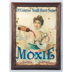 1900 Moxie Embossed Tin Sign.