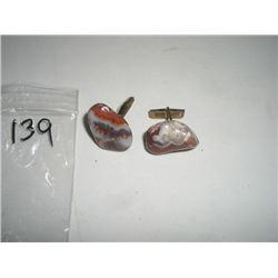 VINTAGE CUFF LINKS WITH HUGE BEAUTIFUL STONES-STAMPED VERY UNIQUE & NICE!! CUFF LINKS CAME OUT OF SA