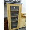 Image 1 : Glass Single Door Cabinet w/Sliding Shelves - No Shipping