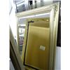 Image 1 : Ornate Mirror - Approx. 46" x 70" - No Shipping - The lettering is not etched. It is removable.