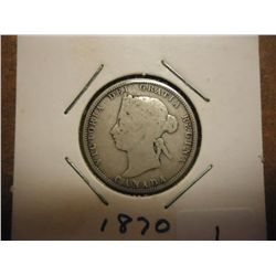 1870 CANADA SILVER 25 CENTS