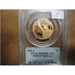2008-S JACKSON DOLLAR PCGS PR69 DCAM