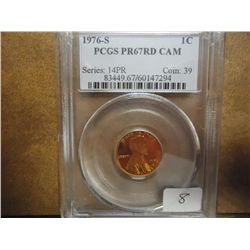 1976-S LINCOLN CENT PCGS PR67RD CAM
