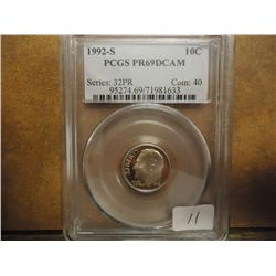 1992-S ROOSEVELT DIME PCGS PR69 DCAM