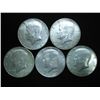 Image 1 : 5 ASSORTED 40% SILVER KENNEDY HALF DOLLARS
