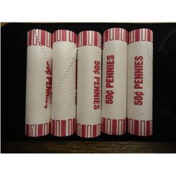 5 ROLLS OF 2009-D LINCOLN FORMATIVE YEARS CENTS