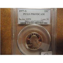 1977-S WASHINGTON QUARTER PCGS PR69 DCAM