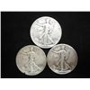 Image 1 : 1941,42 & 45-D WALKING LIBERTY HALF DOLLARS