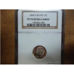 2004-S SILVER ROOSEVELT DIME NGC PF70 ULTRA CAMEO