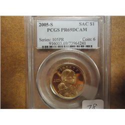 2005-S SACAGAWEA DOLLAR PCGS PR69 DCAM