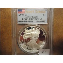 2007-W AMERICAN SILVER EAGLE PCGS PR69 DCAM