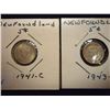 Image 1 : 1941-C & 43-C NEWFOUNDLAND SILVER 5 CENTS